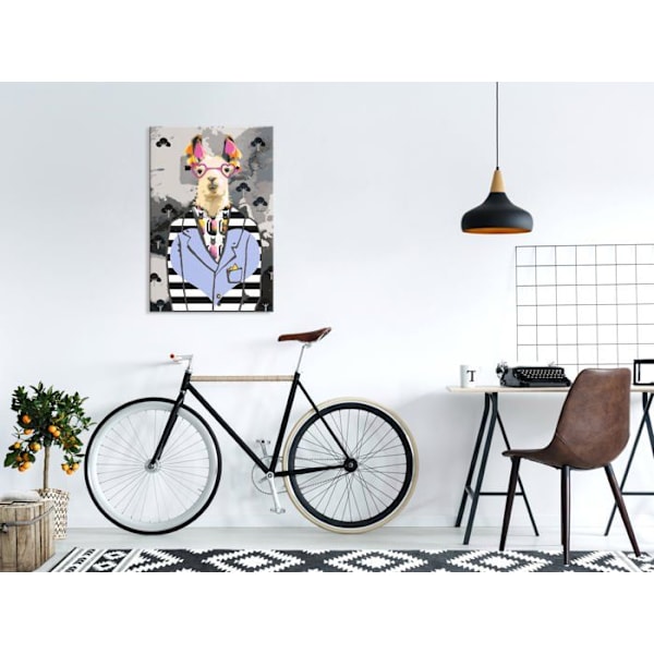 Itsemaalattava taulu, numerotavalla, hullu alpakkateema, 40 x 60