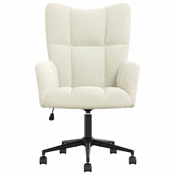 Moderni vaaleanpunainen samettinen lounge-nojatuoli, jossa on pyörät, DEC026639 Grädde