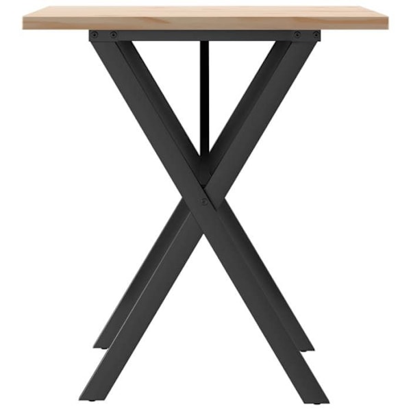 Industrielt design spisebord 70 x 70 x 75,5 cm massiv fyrretræ og stål DEC036815 kastanj