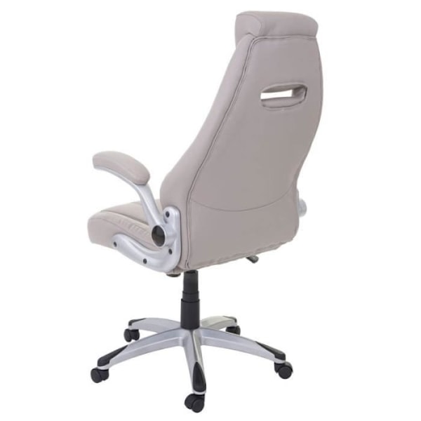 Ergonomisk kontorsstol med hjul i taupe konstläder BUR04081