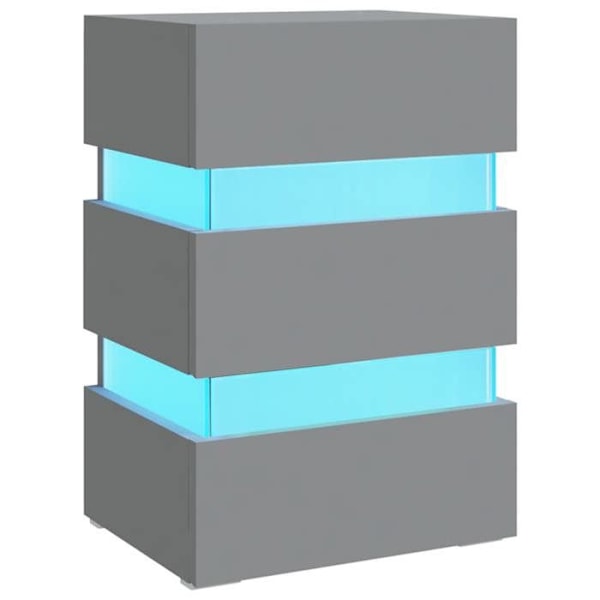Yöpöytä LED-valolla ja 3 laatikolla 45 x 35 x 67 cm harmaata insinööripuuta DEC034741 kastanj