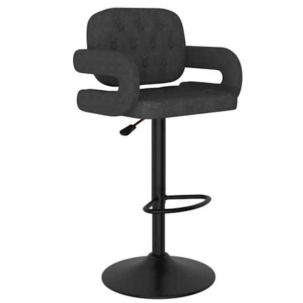 Set om 2 barstolar högdesign i grått tyg med knappar DEC029707 Grå