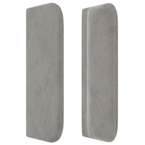 Hovedgavl til seng, tilbehør til soveværelse, møbel med sidekant 103 x 16 x 78/88 lys grå velour