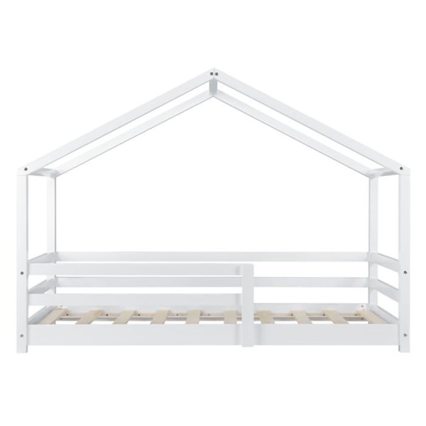 Barnsäng - Hem - Vitbark - 200x90 cm - Särskild säkerhetsbarriär - Lätt att montera Vit