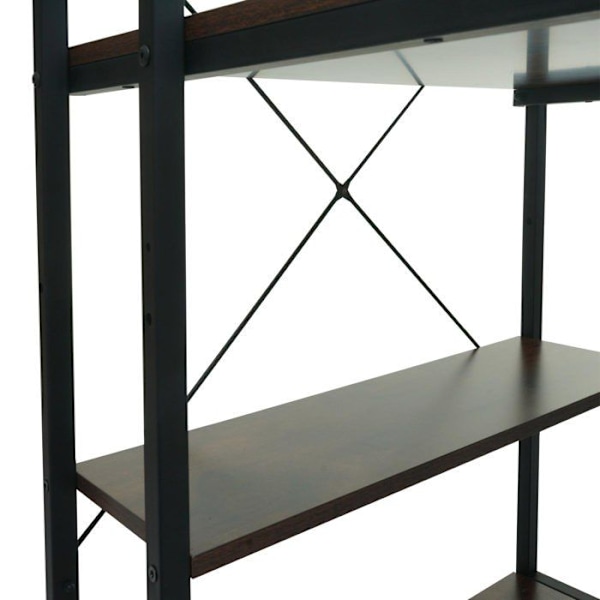 Työpöytä hyllyllä tietokoneelle 100 x 60 cm metalli MDF ruskea 04_0006016 kastanj