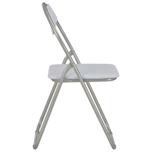 Spisestuestole - Retro design - Sæt af 6 - Sammenklappelige - Syntetisk læder - Hvid metal Vit
