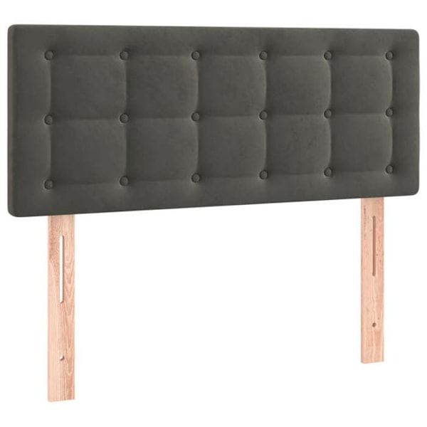 Hovedgavl til seng, soveværelse, LED-møbel 90 x 5 x 78/88 cm, mørkegrå fløjl TDL0200991 Grå