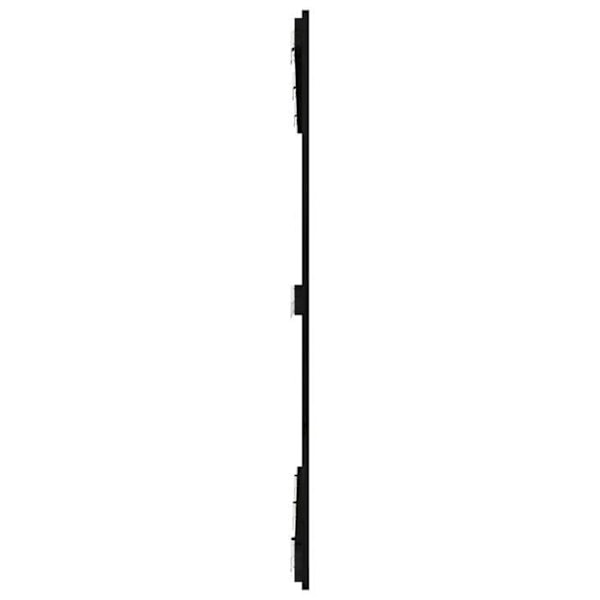 Sänggavel till sovrumsmöbel väggmonterad stil pall 146,5 x 3 x 110 massiv svart trä Svart