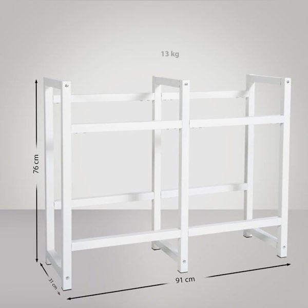 hylla för 4 dryckeskäslor förvaring flasthållare 91x76 cm i vit metall 10_0003160 Vit