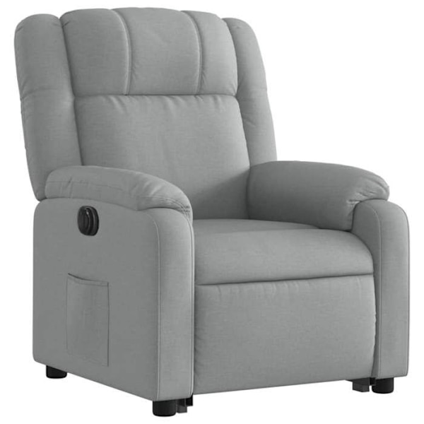 Fauteuil relax TV med elektrisk løftefunktion, meget komfortabel i lys grå stof DEC028316 Grå