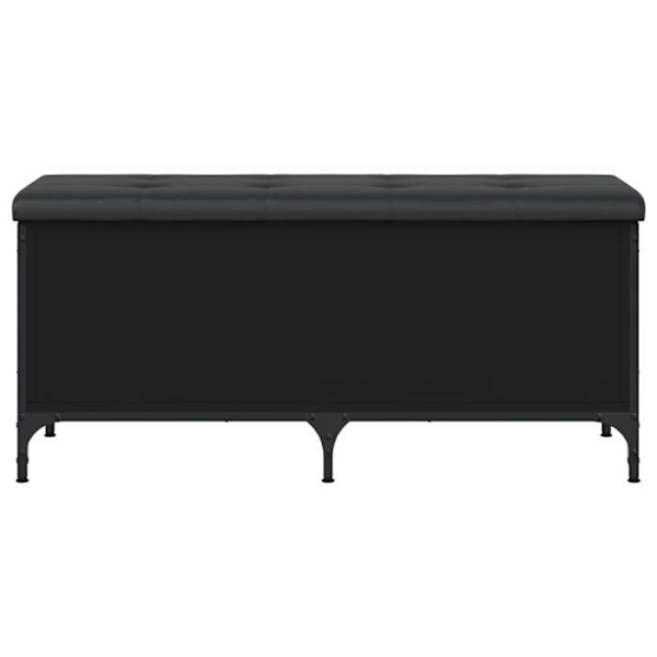 Bænkbænk med opbevaringsplads 102 x 42 x 45 cm, sort ingeniørtræ, metalramme DEC024770 kastanj