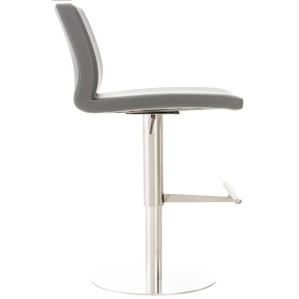 Barstol x1 justerbar i höjd och vridbar 360° rund bas i svart metall sits i grå PVC 10_0004564 Grå