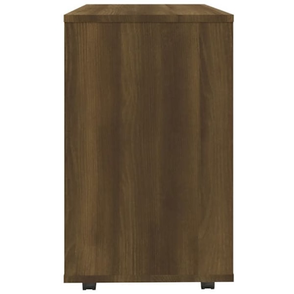 Konsolbord til sofa med hjul 70 x 35 x 55 cm brunt ingeniørtræ DEC032409 kastanj
