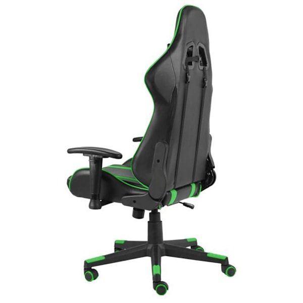 Kontorstol gaming på hjul med drejelige armlæn i grøn PVC DEC026054 Grön