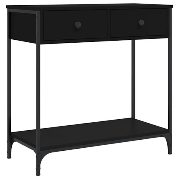 Elegant design konsolbord för entré med lådor 75 x 34,5 x 75 cm ingenjörsträ och svart metall DEC032155 kastanj