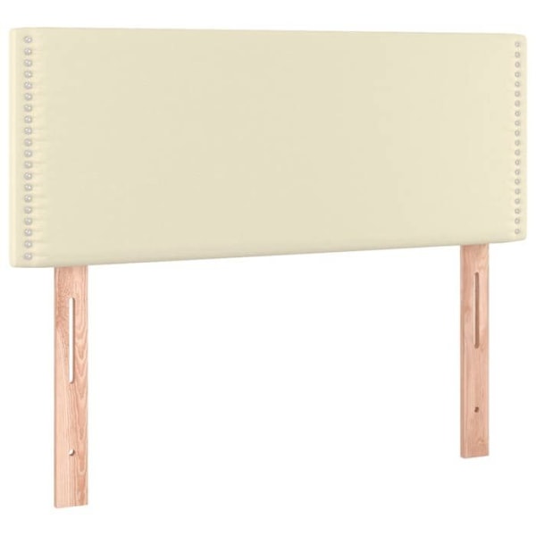 Hovedgærde til seng, soveværelse, møbel 100 x 5 x 78/88 syntetisk creme