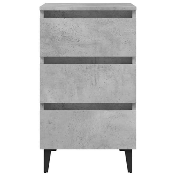 Natbord 3 skuffer med metalben 40 x 35 x 69 cm ingeniørtræ grå DEC033248 kastanj