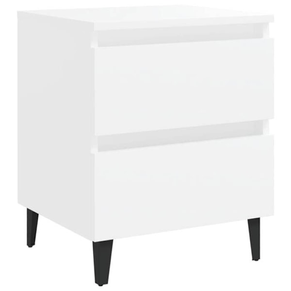 2 kpl yöpöytiä vetolaatikoilla 40 x 35 x 50 cm valkoista ingenieriaalusta DEC034929 Vit