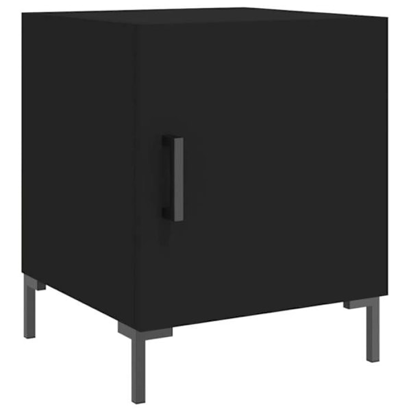 Sæt med 2 natborde med skab med dør 40 x 40 x 50 cm sort ingeniørtræ DEC035575 kastanj