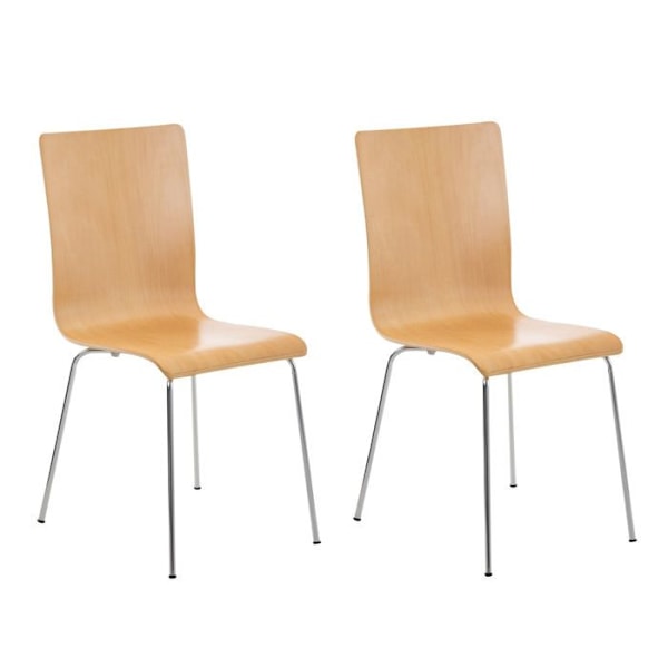 Keittiötuolit - Décoshop26 - CDS10069 - Luonnonpuu - Metalli - 2 kappaletta kastanj