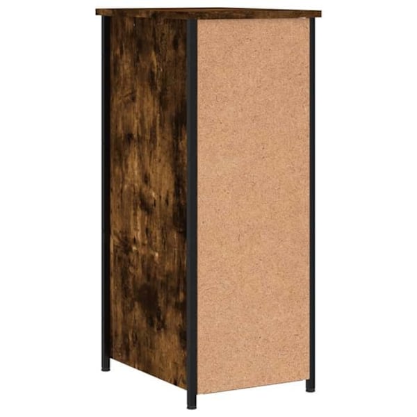 Sæt med 2 natborde med skab med dør 32 x 42 x 80 cm ingeniørtræ brun DEC035061 kastanj