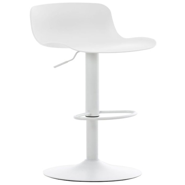 Set av 4 justerbara barstolar med svängbart sittande och vit plastsits, vitt metall 10_0004491 Vit