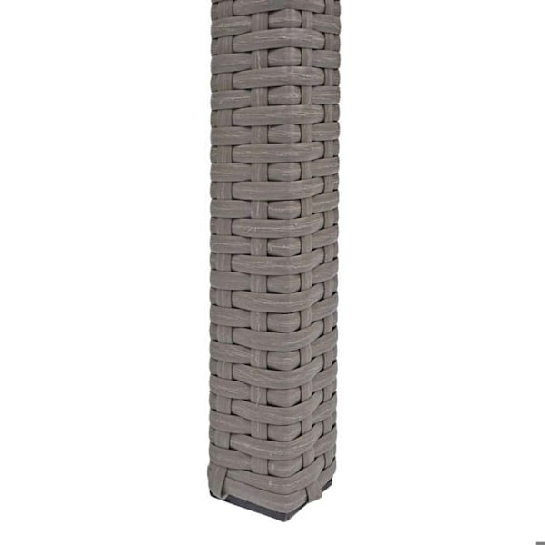 Grå polyrotin trädgårdsbord med glasplatta balkong 120 x 75 cm 04_0008549 Grå