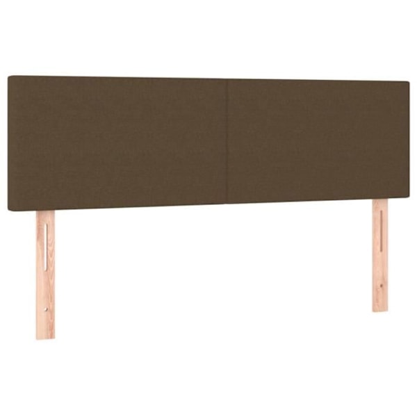 Sänggavel med LED, 144 x 5 x 78/88, mörkbrun tyg, sovrumsmöbel
