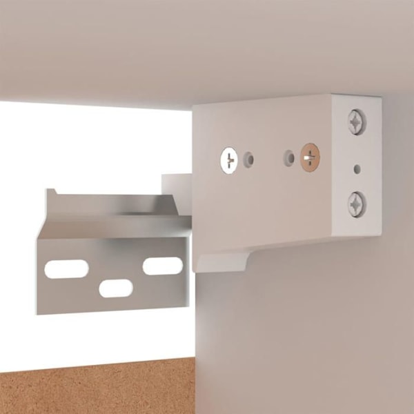 Väggsängbord med stort fack 30,5 x 30 x 30 cm i vitt ingenjörsträ DEC033289 Vit