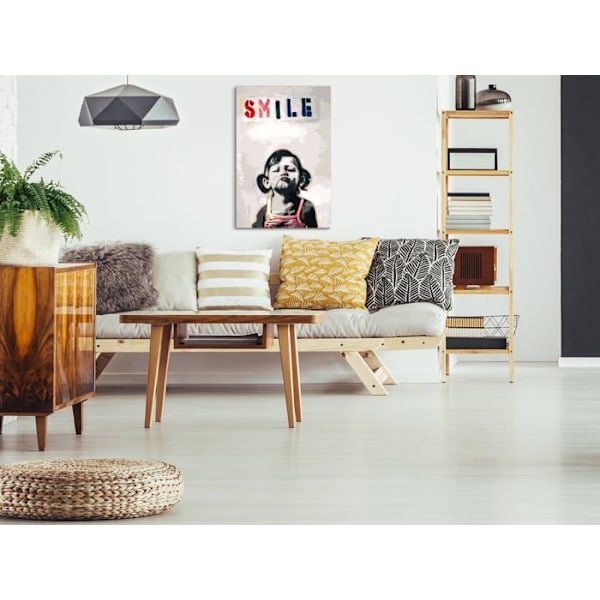 Målarset för egen målning med nummer, motiv Smile 40 x 60