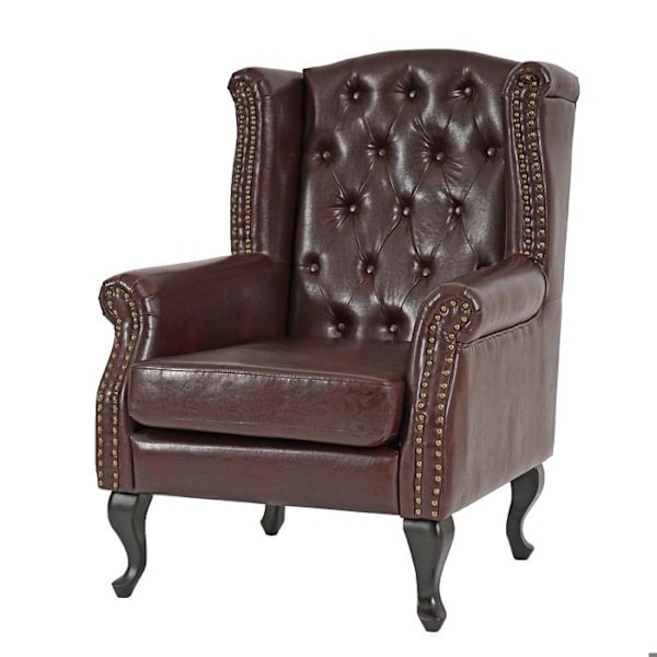 Chesterfield avkopplingsfåtölj i antikbrunt syntetmaterial med fotstöd 04_0003116 kastanj