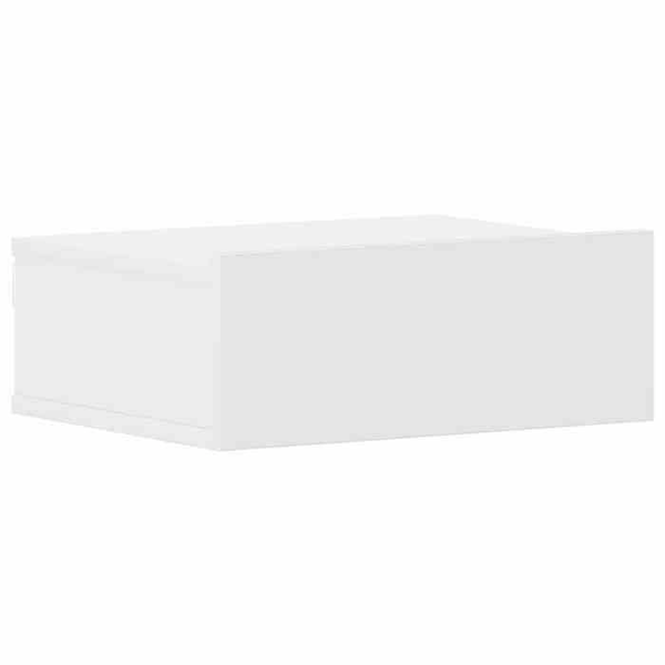 Mängd av 2 väggmonterade nattduksbord 40 x 30 x 15 cm med låda i vitt ingenjörsträ DEC035989 Vit