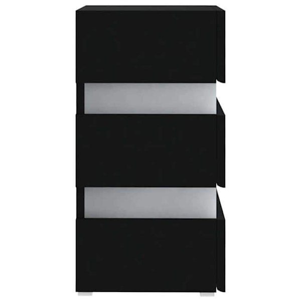 Nattetable med LED lys og 3 skuffer 45 x 35 x 67 cm sort ingeniørtræ DEC034743 kastanj