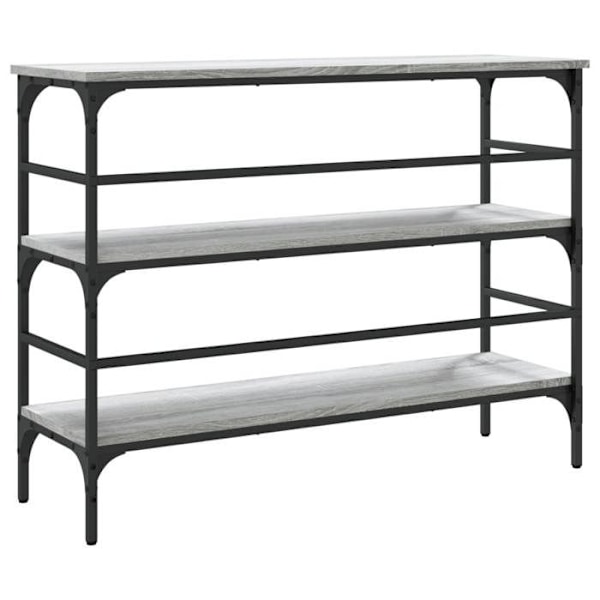 Praktisk konsolbord med opbevaringshylder 100 x 32 x 75 cm, grå ingeniørtræ og metal DEC032195 kastanj