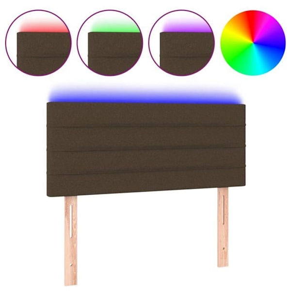Hovedgærde - Ikke specificeret - 100x5x78/88 cm - Mørkebrun stof - Indbyggede LED - Moderne stil Mörkbrun
