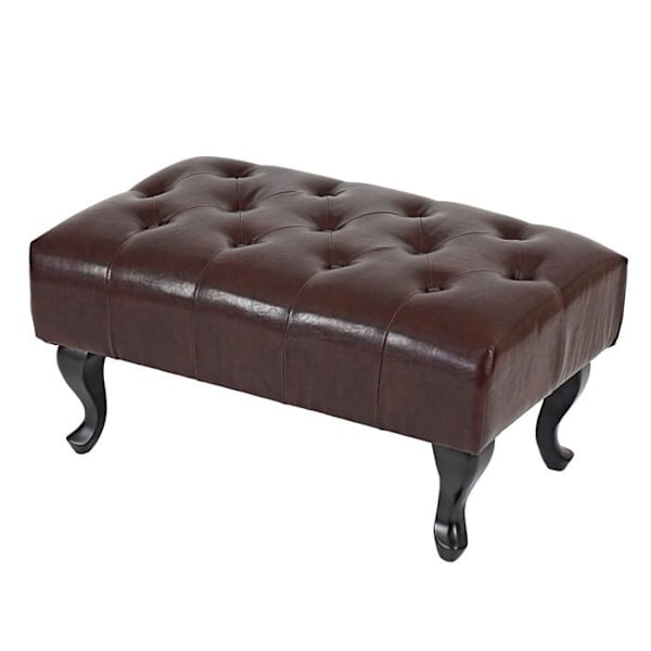 Chesterfield avkopplingsfåtölj i antikbrunt syntetmaterial med fotstöd 04_0003116 kastanj