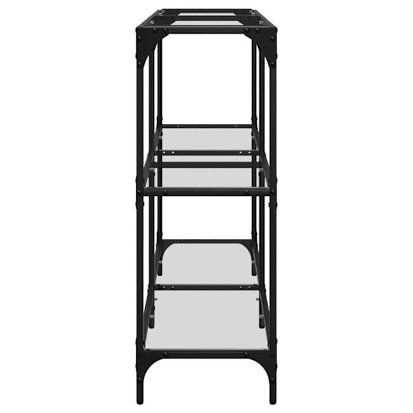 Modern hall console table with shelves 118,5 x 30 x 81 cm transparent glass and steel DEC031347 Transparent