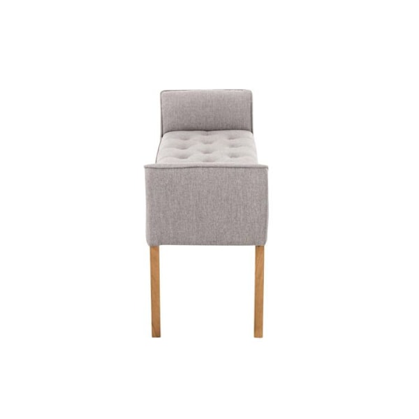 Banc banquette polstret i lys grå stof med træben bredde 133cm BAN10003