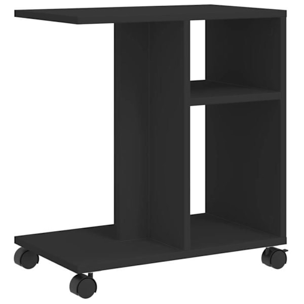 Sidetabel på hjul 50 x 30 x 55 cm sort ingeniørtræ DEC032334 kastanj