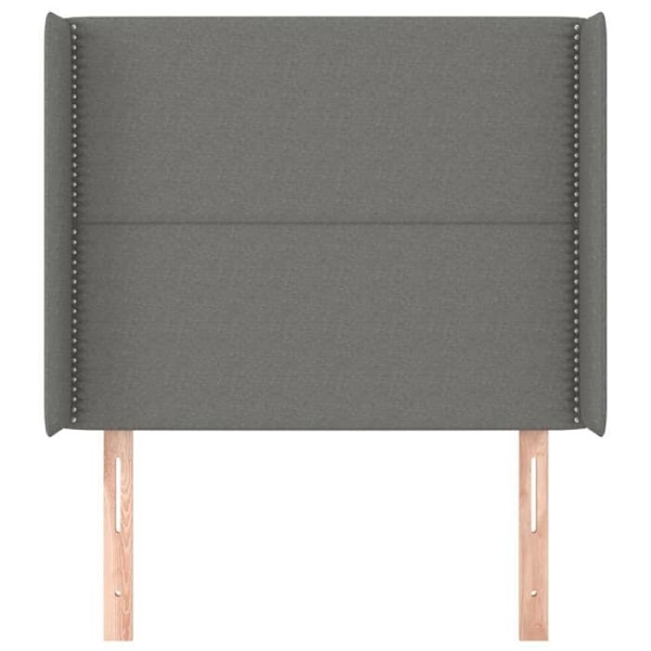 Sänggavel tillbehör sovrum möbel med sidokant 93 x 16 x 118/128 cm mörkgrå tyg TDL0204873 Grå