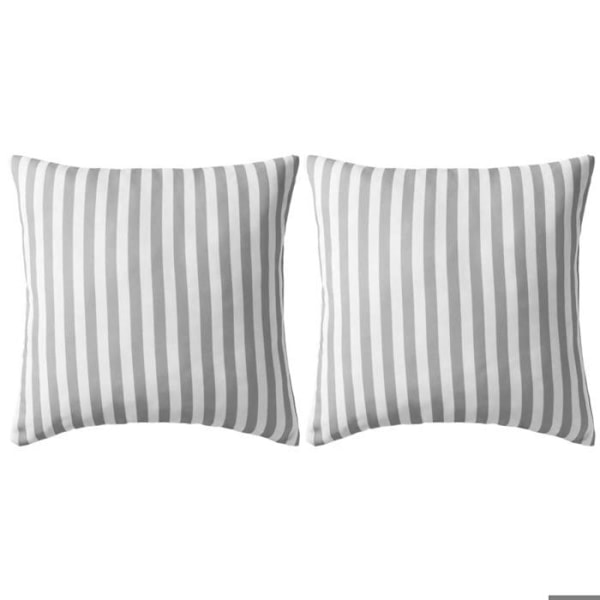 Set med 2 kuddar för utomhusdekoration trädgård 45 x 45 randig grå