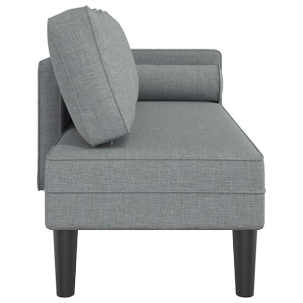 Meridienne chaise longue soffa för inomhus med ljusgrå tyggkuddar DEC026072 Grå