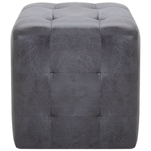 2 kpl 30 x 30 x 30 cm PVC daimihenkisiä jalkatukipuffeja harmaana DEC032757 Grå