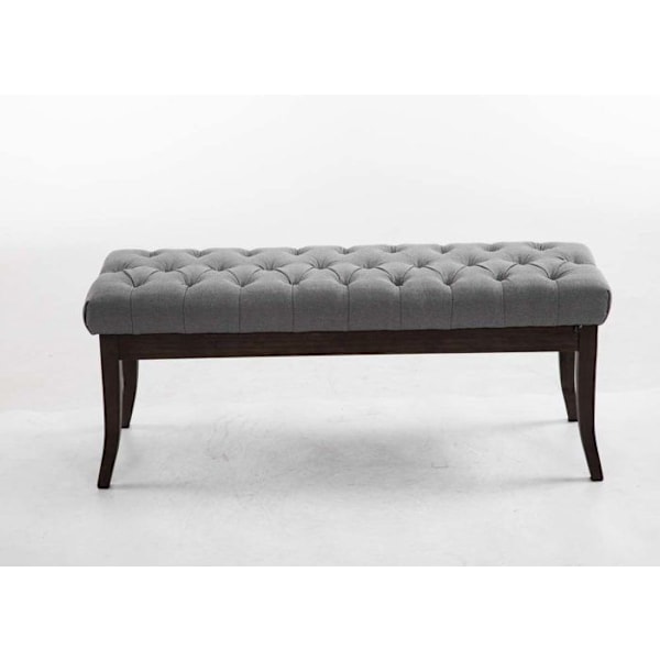 Pankkimuotoilu Chesterfield 120 cm koristeompeluilla, vaaleanruskea kangas, tummasta puusta valmistettu jalka 10_0003686 kastanj