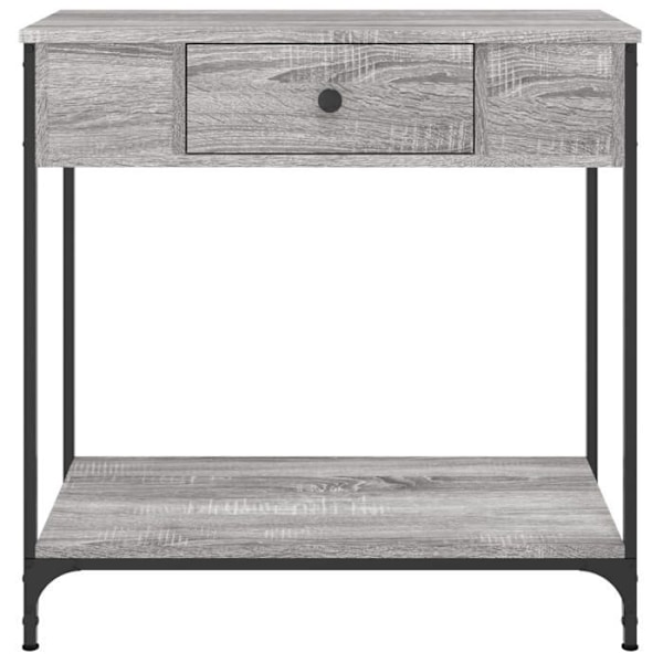Moderni sisäänkäynnin konsolipöytä, jossa on laatikot 75 x 34,5 x 75 cm, harmaa kuitulevy ja metalli DEC032243 kastanj