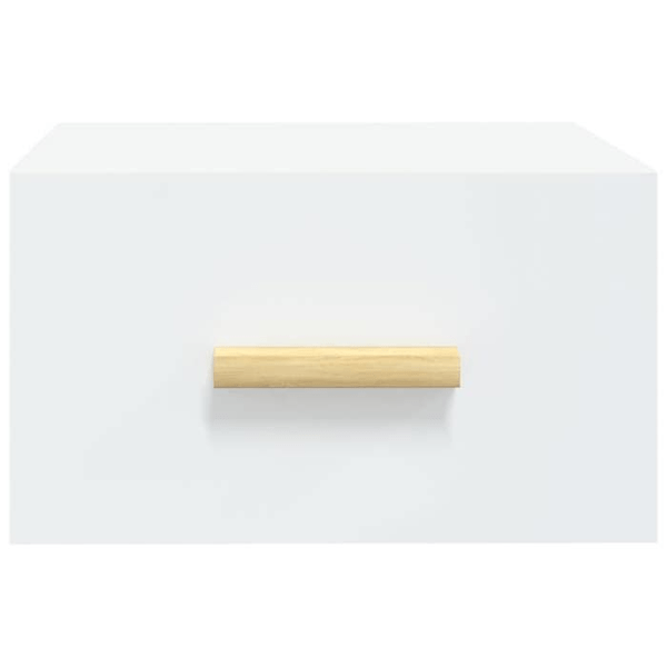 Sæt med 2 væghængte natborde med skuffe 35 x 35 x 20 cm i hvidt ingeniørtræ DEC036019 Vit