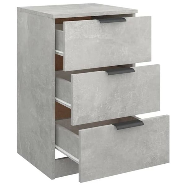 Set med 2 sängbord med lådor 40 x 36 x 65 cm ingenjörsträ grå DEC035387 kastanj