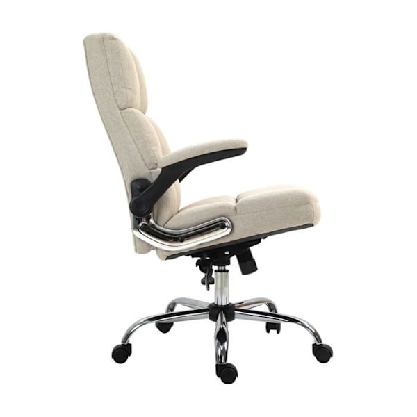 Svängbar kontorsstol justerbar i höjd i ljusbrunt tyg ergonomisk form