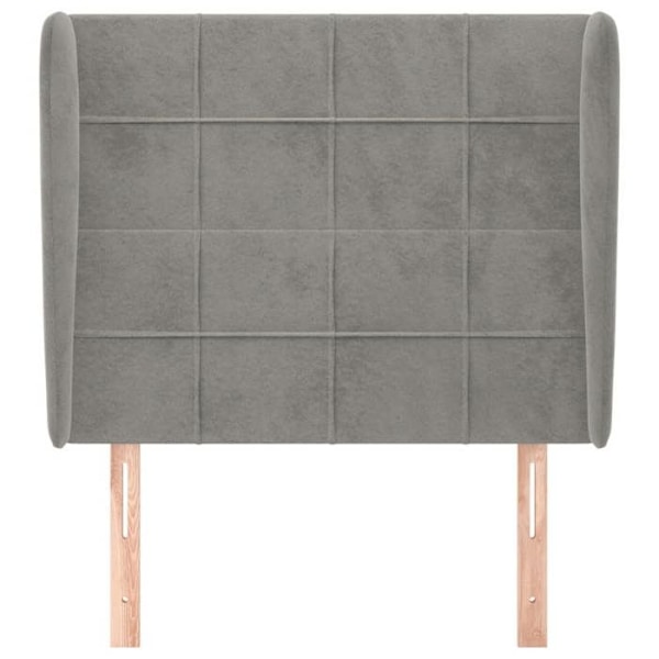Sänggavel med sidorehling 103 x 23 x 118/128 ljusgrå sammet för sovrumsmöbel