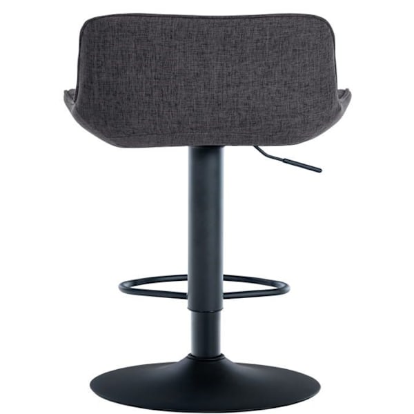 Set med 2 justerbara och roterande barstolar, sits i svart tyg, ben i svart metall TDB10611 Metall